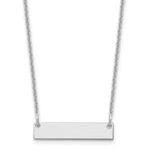 10k White Gold Small Blank Bar Necklace - 3