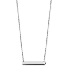 Sterling Silver/Rhodium-plated Small Blank Bar Necklace - 2
