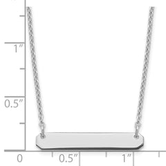 Sterling Silver/Rhodium-plated Small Blank Bar Necklace - 2