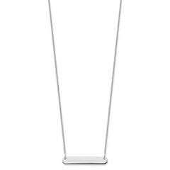 10k White Gold Small Blank Bar Necklace - 2
