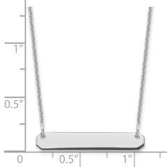 10k White Gold Small Blank Bar Necklace - 2