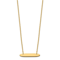 Sterling Silver/Gold-plated Small Oblong Blank Bar Necklace
