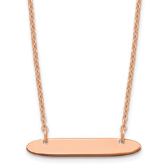 Sterling Silver/Rose-plated Small Oblong Blank Bar Necklace