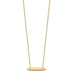 14k Yellow Gold Small Oblong Blank Bar Necklace
