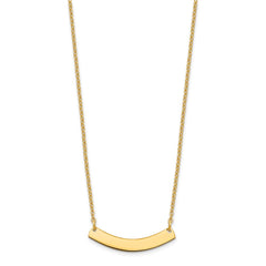 Sterling Silver/Gold-plated Small Curved Blank Bar Necklace