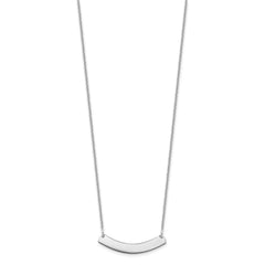 10k White Gold Small Curved Blank Bar Necklace - 2