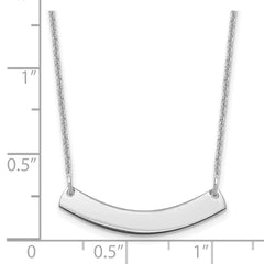 10k White Gold Small Curved Blank Bar Necklace - 2