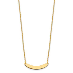 Sterling Silver/Gold-plated Small Curved Blank Bar Necklace - 2