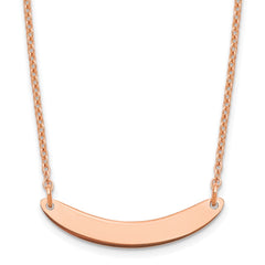 Sterling Silver/Rose-plated Small Curved Blank Bar Necklace