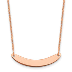 14k Rose Gold Small Curved Blank Bar Necklace - 2