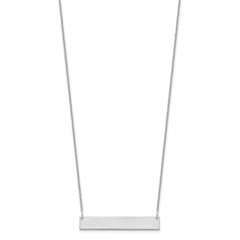 10k White Gold Medium Blank Bar Necklace - 2
