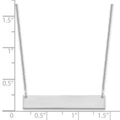 10k White Gold Medium Blank Bar Necklace - 2