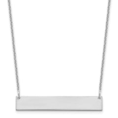 10k White Gold Medium Blank Bar Necklace - 2