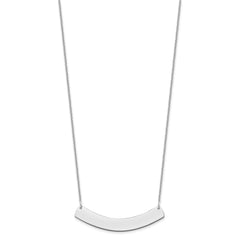 10k White Gold Medium Curved Blank Bar Necklace - 2