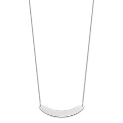 10k White Gold Medium Curved Blank Bar Necklace