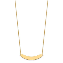 14k Yellow Gold Medium Curved Blank Bar Necklace - 2