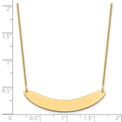 14k Yellow Gold Medium Curved Blank Bar Necklace - 2