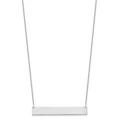 14k White Gold Large Blank Bar Necklace - 2