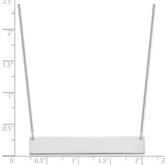 14k White Gold Large Blank Bar Necklace - 2