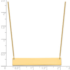 14k Yellow Gold Large Blank Bar Necklace - 2