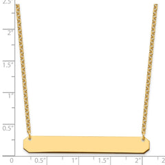 Sterling Silver/Gold-plated Large Blank Bar Necklace