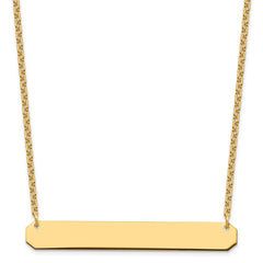 Sterling Silver/Gold-plated Large Blank Bar Necklace
