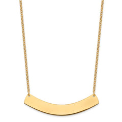 Sterling Silver/Gold-plated Large Curved Blank Bar Necklace - 2