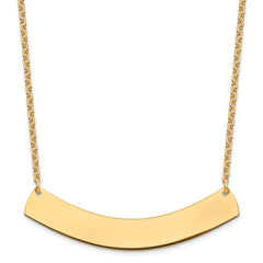 Sterling Silver/Gold-plated Large Curved Blank Bar Necklace - 2