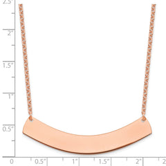 Sterling Silver/Rose-plated Large Curved Blank Bar Necklace - 2