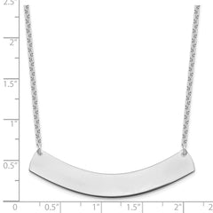 Sterling Silver/Rhodium-plated Large Curved Blank Bar Necklace - 2