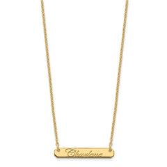 Sterling Silver/Gold-plated Small EDEARDIAN SCRIPT BAR Necklace