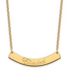 SS/Gold-plated Medium EDWARDIAN SCRIPT Curved Bar Necklace