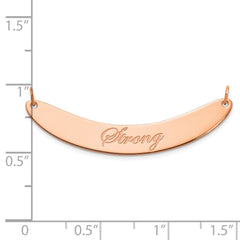 14k Rose Gold Medium EDWARDIAN SCRIPT Curved Bar Necklace
