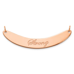 14k Rose Gold Medium EDWARDIAN SCRIPT Curved Bar Necklace