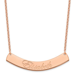 SS/Rose-plated Large EDWARDIAN SCRIPT Curved Bar Necklace - 2