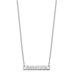 Sterling Silver/Rhod-plated Small ARIAL ROUNDED Bar Necklace