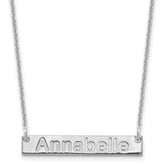 10k White Gold Small ARIAL ROUNDED Bar Necklace - 2