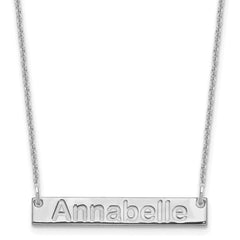 10k White Gold Small ARIAL ROUNDED Bar Necklace - 2