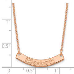 SS/Rose-plated Small ARIAL ROUNDED Curved Bar Necklace - 2