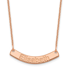 14k Rose Gold Small ARIAL ROUNDED Curved Bar Necklace - 2