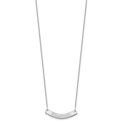 10k White Gold Small ARIAL ROUNDED Curved Bar Necklace