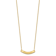 14k Yellow Gold Small ARIAL ROUNDED Curved Bar Necklace - 2