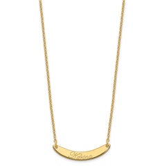 SS/Gold-plated Small EDWARDIAN SCRIPT Curved Bar Necklace - 2