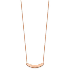 14k Rose Gold Small EDWARDIAN SCRIPT Curved Bar Necklace - 2