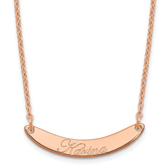 SS/Rose-plated Small EDWARDIAN SCRIPT Curved Bar Necklace - 2