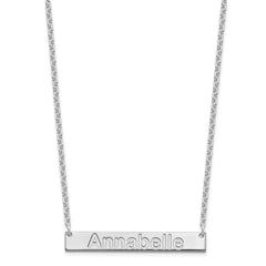 Sterling Silver/Rhod-plated Medium ARIAL ROUNDED Bar Necklace