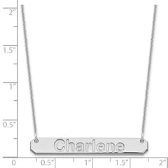 10k White Gold Medium ARIAL ROUNDED Bar Necklace - 2