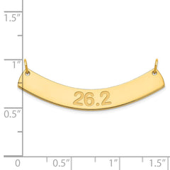 14k Yellow Gold Medium ARIAL ROUNDED Curved Bar Necklace - 2