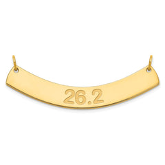 14k Yellow Gold Medium ARIAL ROUNDED Curved Bar Necklace - 2