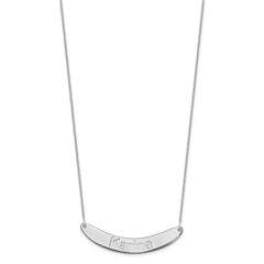 14k White Gold Medium ARIAL ROUNDED Curved Bar Necklace - 2